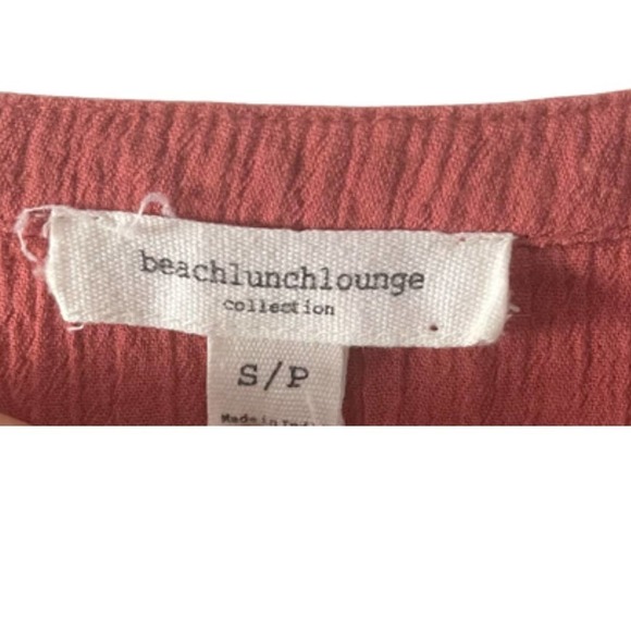 BeachLunchLounge Boho Embroidered Tassel Front Blouse Size Small - Picture 11 of 11